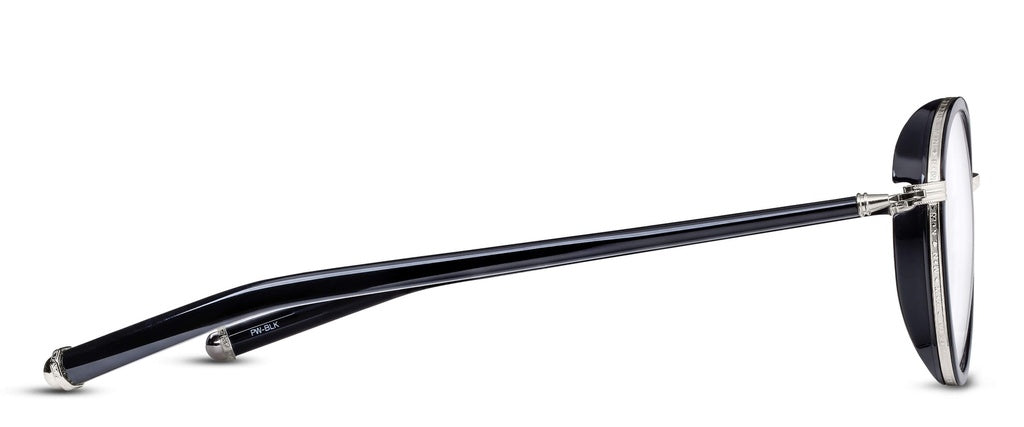 Matsuda® M3134 OPH MTD M3134 PALLADIUM WHITE - Palladium White / Black Eyeglasses