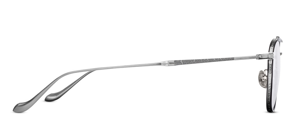 Matsuda® M3077 OPH MTD M3077 MATTE GREY CRYSTAL 49 - Matte Grey Crystal / Brushed Silver Eyeglasses