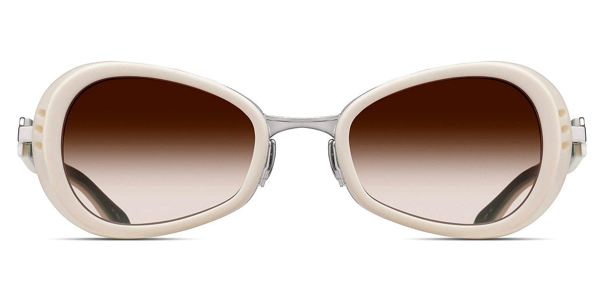 Matsuda® 10616H MTD 10616H Milk White/Palladium White/Brown Gradient 49 - Milk White/Palladium White / Brown Gradient Sunglasses