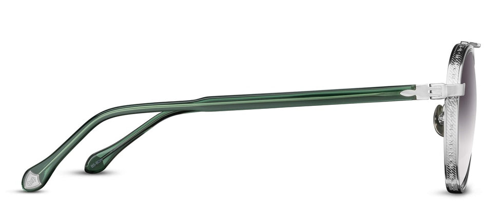 Matsuda® M3125 MTD M3125 Brushed Silver/Bottle Green/Gray Gradient 49 - Brushed Silver/Bottle Green / Gray Gradient Sunglasses