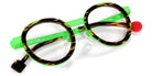Sabine Be® Mini Be Lucky SB Mini Be Lucky 397 43 - Shiny Veined Tortoise / Satin Neon Green Eyeglasses