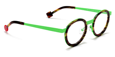 Sabine Be® Mini Be Lucky SB Mini Be Lucky 397 43 - Shiny Veined Tortoise / Satin Neon Green Eyeglasses