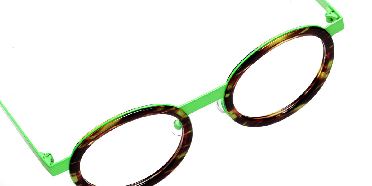Sabine Be® Mini Be Lucky SB Mini Be Lucky 397 43 - Shiny Veined Tortoise / Satin Neon Green Eyeglasses