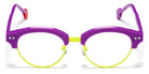 Sabine Be® Mini Be Master Pantos SB Mini Be Master Pantos 591 45 - Shiny Purple / Neon Yellow Satin Eyeglasses