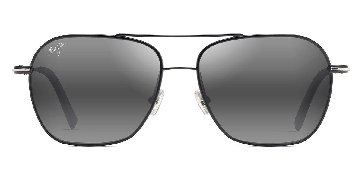 Maui Jim® Mano MJI 877-02 57 - Black With Silver Stripe/Neutral Grey Sunglasses