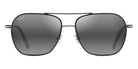 Maui Jim® Mano MJI 877-02 57 - Black With Silver Stripe/Neutral Grey Sunglasses