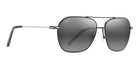 Maui Jim® Mano MJI 877-02 57 - Black With Silver Stripe/Neutral Grey Sunglasses