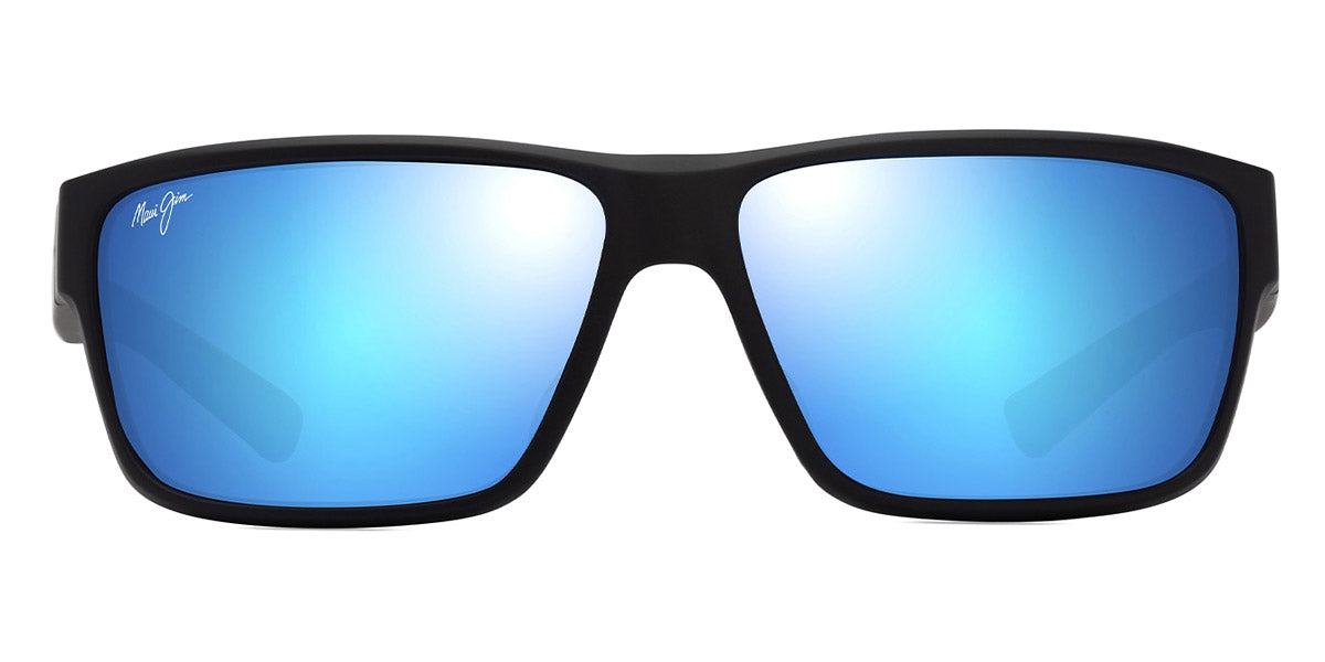 Maui Jim® Uila Asian Fit MJI B662-02 62 - Matte Black/Blue Hawaii Sunglasses