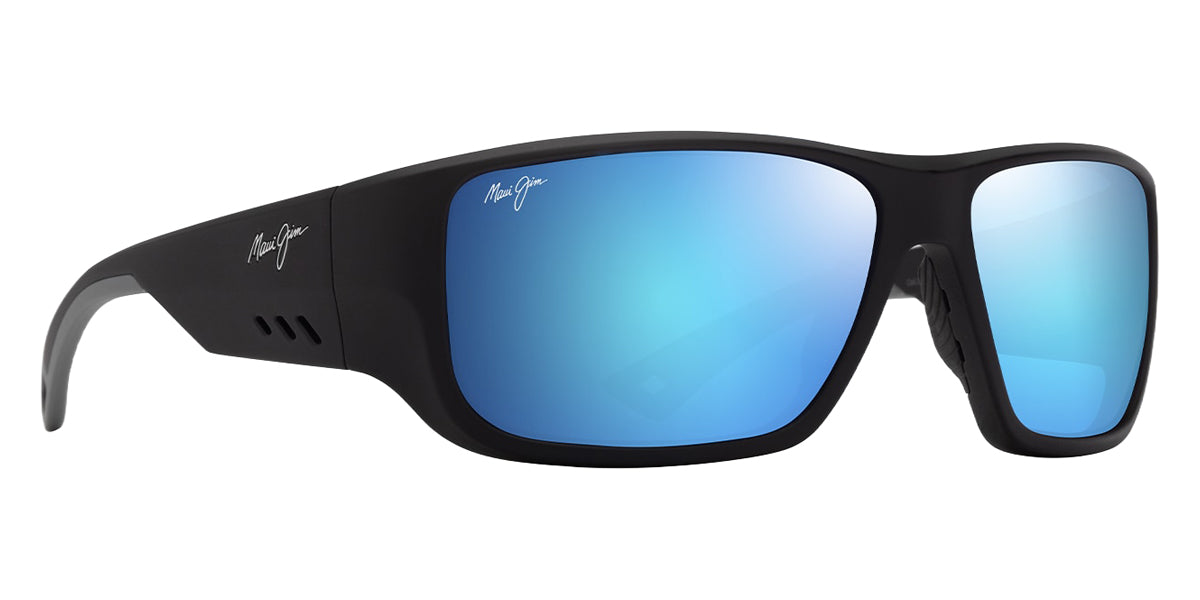 Maui Jim® Keha MJI B663-02 63 - Matte Black/Blue Hawaii Sunglasses
