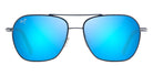Maui Jim® Mano MJI B877-03 57 - Dark Navy With Silver Stripe/Blue Hawaii Sunglasses