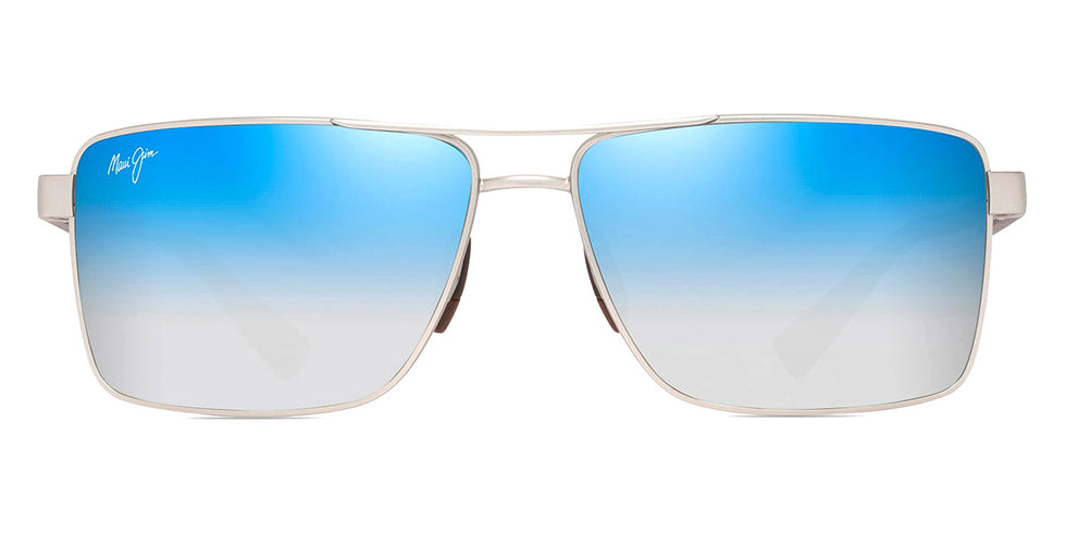 Maui Jim® Piha MJI DBS621-17 60 - Matte Silver With Brown/Dual Mirror Blue To Silver Sunglasses