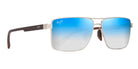 Maui Jim® Piha MJI DBS621-17 60 - Matte Silver With Brown/Dual Mirror Blue To Silver Sunglasses