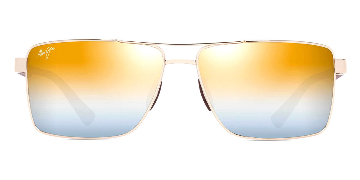 Maui Jim® Piha MJI DGS621-16 60 - Shiny Gold With Burgundy/Dual Mirror Gold To Silver Sunglasses