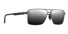 Maui Jim® Piha MJI DSB621-02 60 - Shiny Gunmetal With Black/Dual Mirror Silver To Black Sunglasses