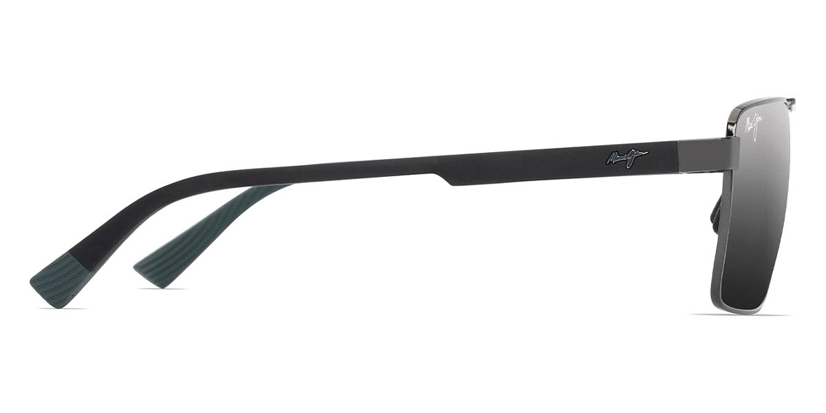 Maui Jim® Piha MJI DSB621-02 60 - Shiny Gunmetal With Black/Dual Mirror Silver To Black Sunglasses