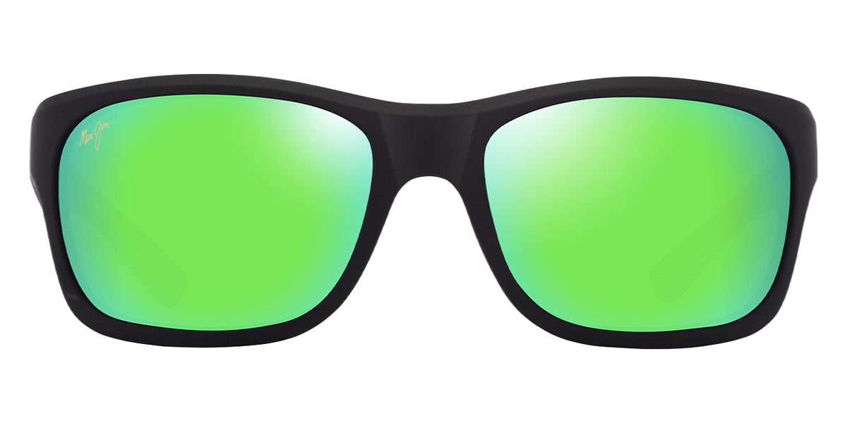 Maui Jim® Ano Nui MJI GM681-02A 63 - Matte Black With Green Interior/Mauigreen Sunglasses