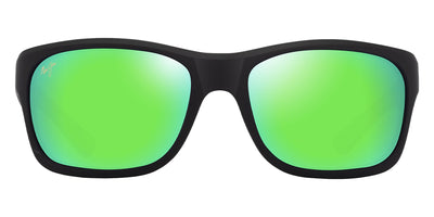 Maui Jim® Ano Nui MJI GM681-02A 63 - Matte Black With Green Interior/Mauigreen Sunglasses