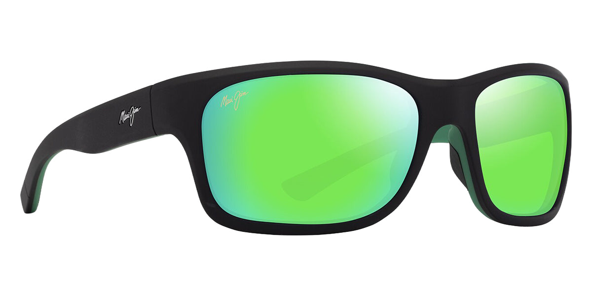 Maui Jim® Ano Nui MJI GM681-02A 63 - Matte Black With Green Interior/Mauigreen Sunglasses