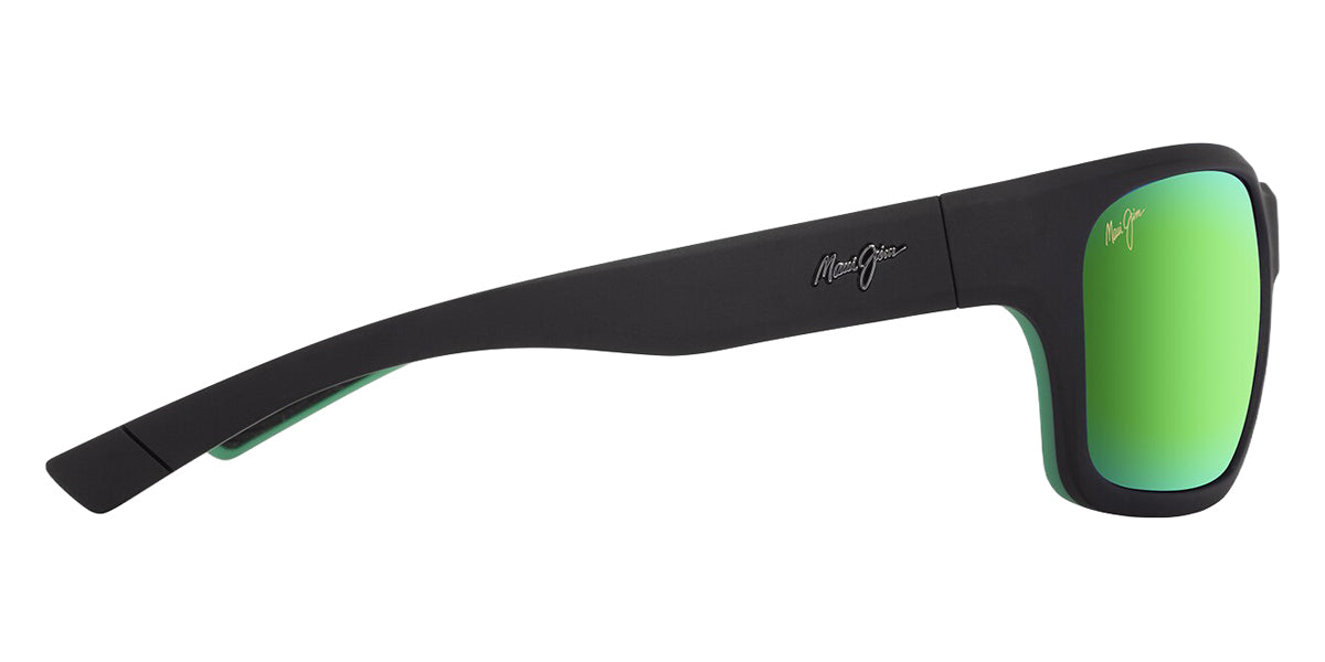 Maui Jim® Ano Nui MJI GM681-02A 63 - Matte Black With Green Interior/Mauigreen Sunglasses