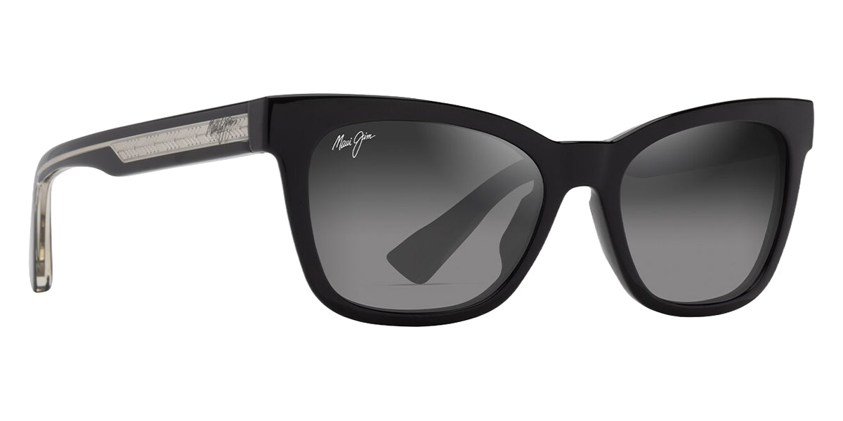 Maui Jim® Hiwahiwa MJI GS689-02 54 - Shiny Black W In Trans Light Grey/Neutral Grey Sunglasses