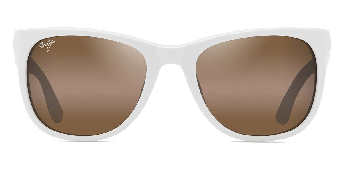 Maui Jim® Kikonia Xl MJI H693-05 56 - Shiny Solid White/HCL Bronze Sunglasses
