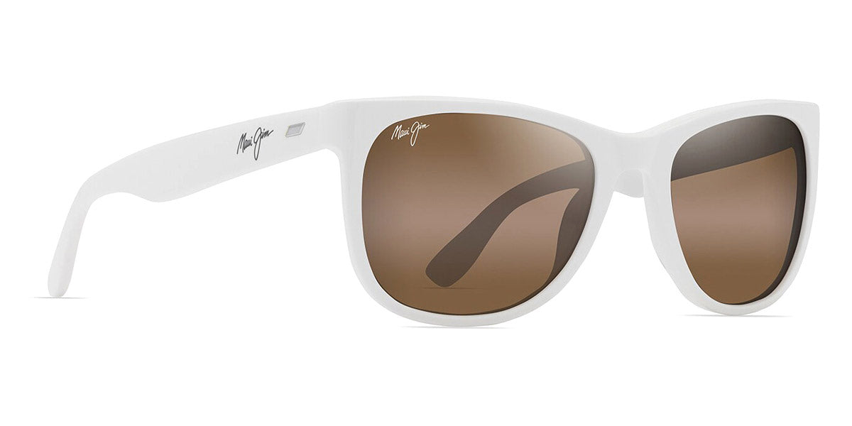 Maui Jim® Kikonia Xl MJI H693-05 56 - Shiny Solid White/HCL Bronze Sunglasses