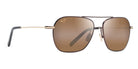 Maui Jim® Mano MJI H877-01 57 - Dark Brown With Gold Stripe/HCL Bronze Sunglasses