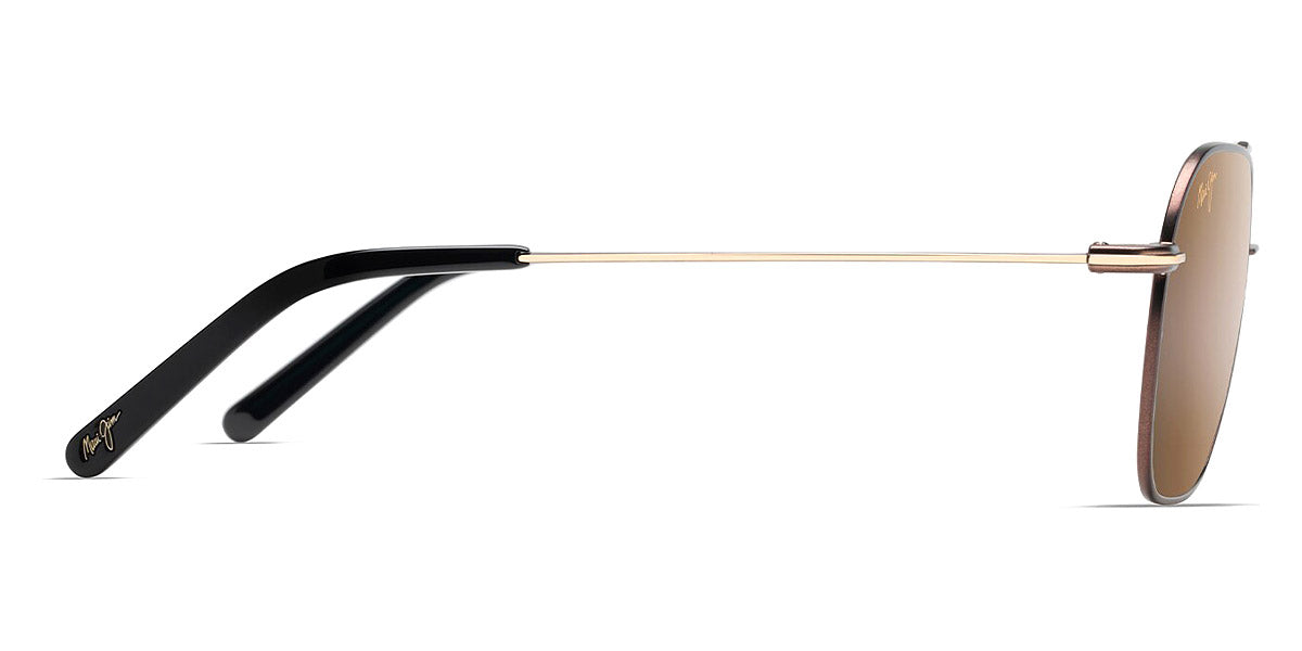 Maui Jim® Mano MJI H877-01 57 - Dark Brown With Gold Stripe/HCL Bronze Sunglasses