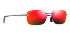 Maui Jim® Lanakila MJI MM624-028 59 - Shiny Light Ruthenium/Hawaii Lava Sunglasses