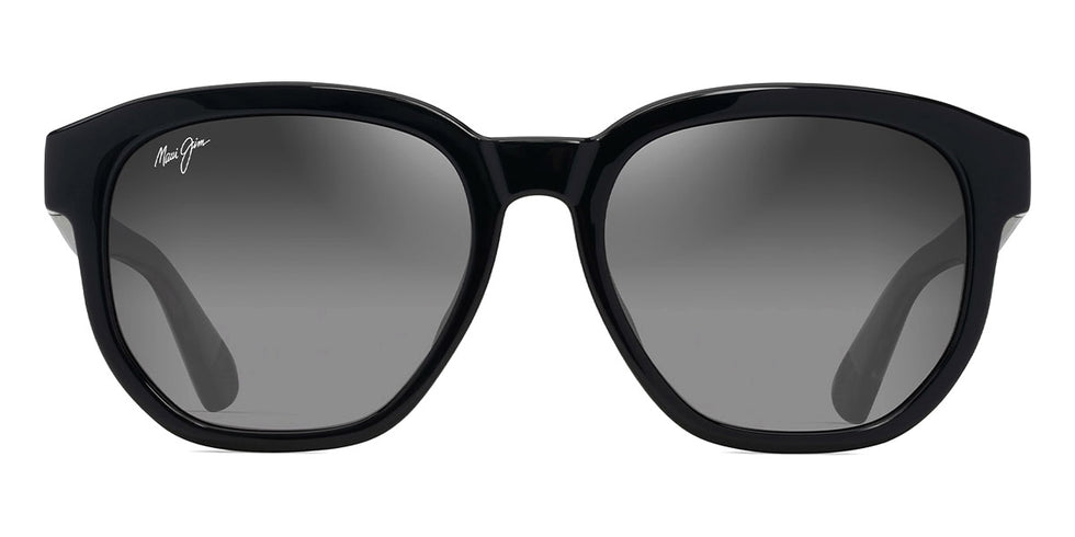 Maui Jim® Akahai Asian Fit MJI MM646-013 56 - Shiny Black W In Trans Light Grey/Neutral Grey Sunglasses