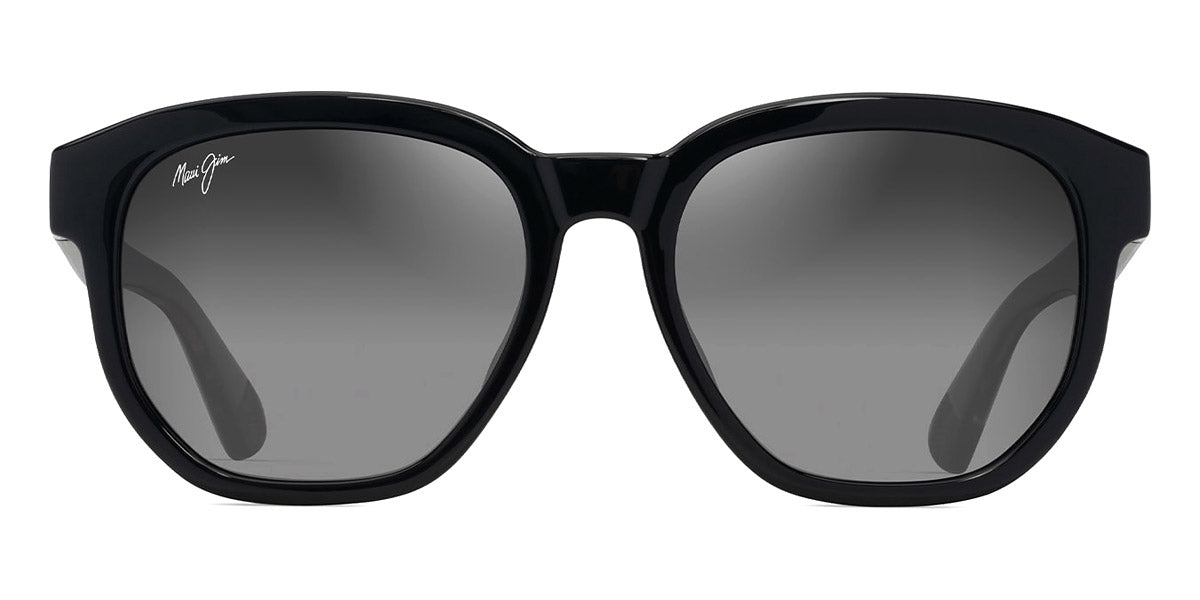 Maui Jim® Akahai Asian Fit MJI MM646-013 56 - Shiny Black W In Trans Light Grey/Neutral Grey Sunglasses