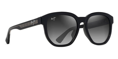 Maui Jim® Akahai Asian Fit MJI MM646-013 56 - Shiny Black W In Trans Light Grey/Neutral Grey Sunglasses