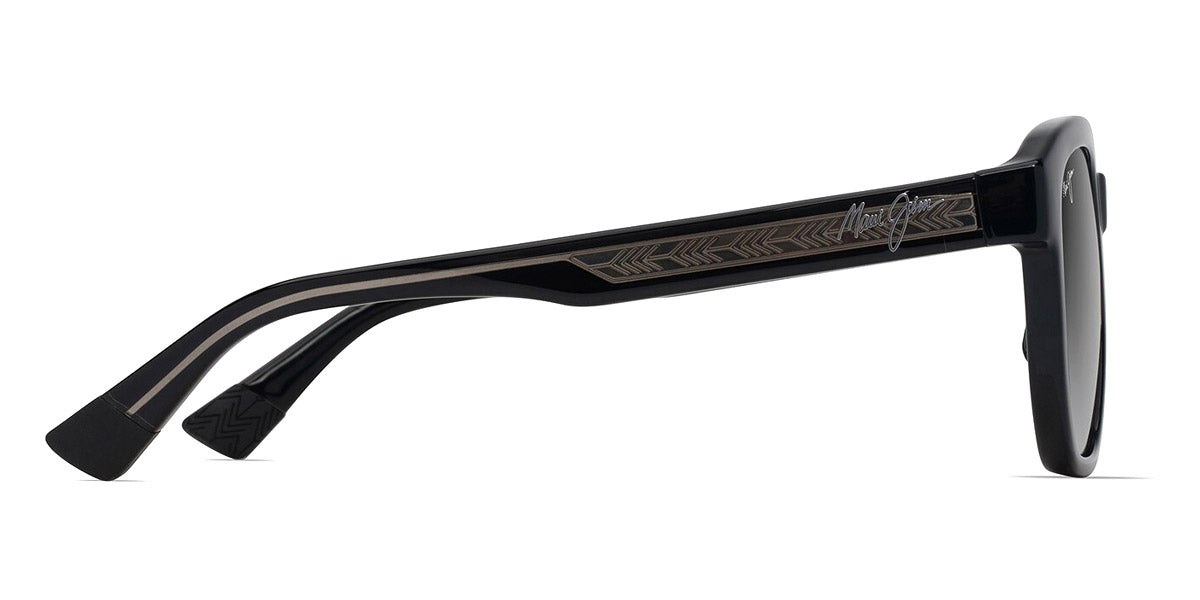 Maui Jim® Akahai Asian Fit MJI MM646-013 56 - Shiny Black W In Trans Light Grey/Neutral Grey Sunglasses