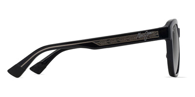 Maui Jim® Akahai Asian Fit MJI MM646-013 56 - Shiny Black W In Trans Light Grey/Neutral Grey Sunglasses