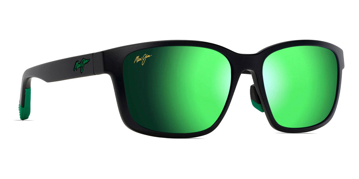 Maui Jim® Lehiwa Asian Fit MJI MM648-031 58 - Matte Black/Mauigreen Sunglasses