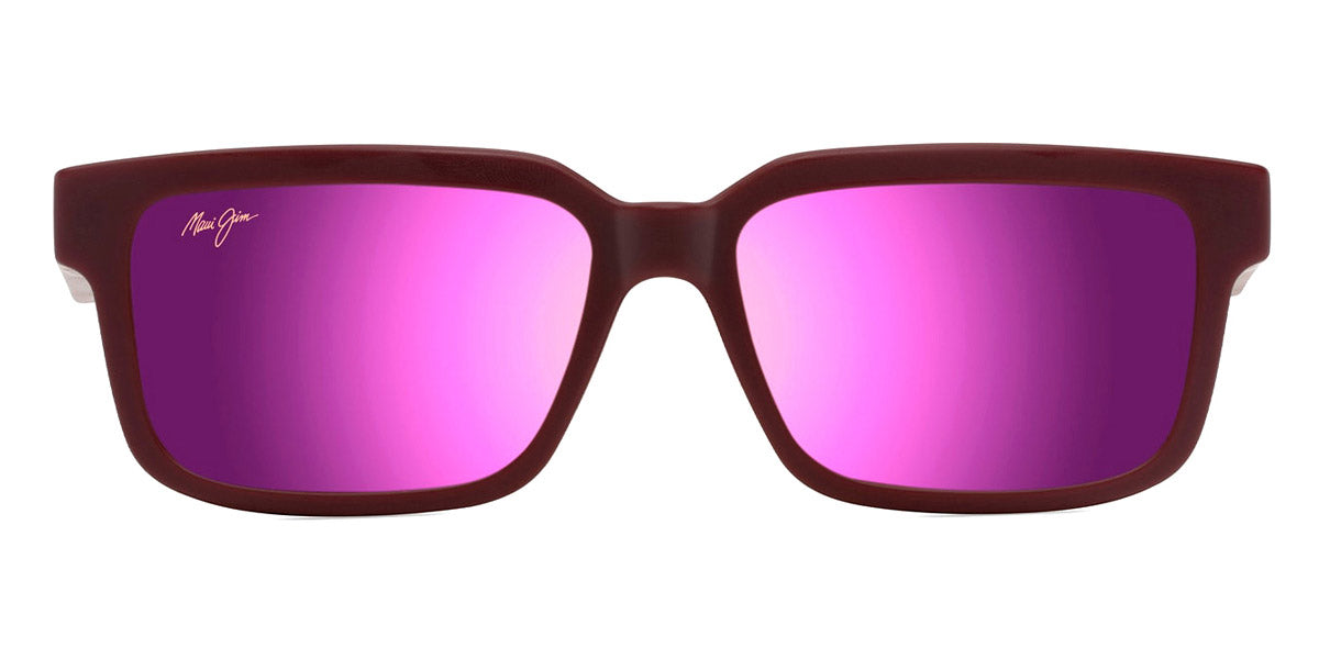 Maui Jim® Hiapo Asian Fit MJI MM655-035 56 - Matte Burgundy/Maui Sunrise Sunglasses