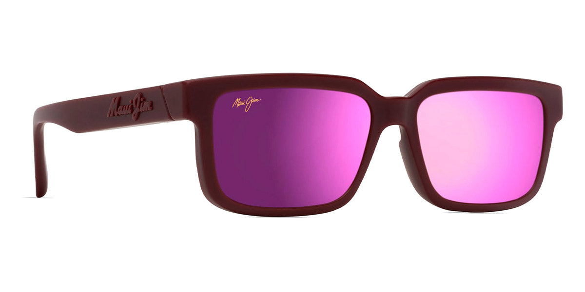 Maui Jim® Hiapo Asian Fit MJI MM655-035 56 - Matte Burgundy/Maui Sunrise Sunglasses