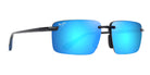 Maui Jim® Laulima Asian Fit MJI MM656-022 61 - Shiny Black With Blue/Blue Hawaii Sunglasses