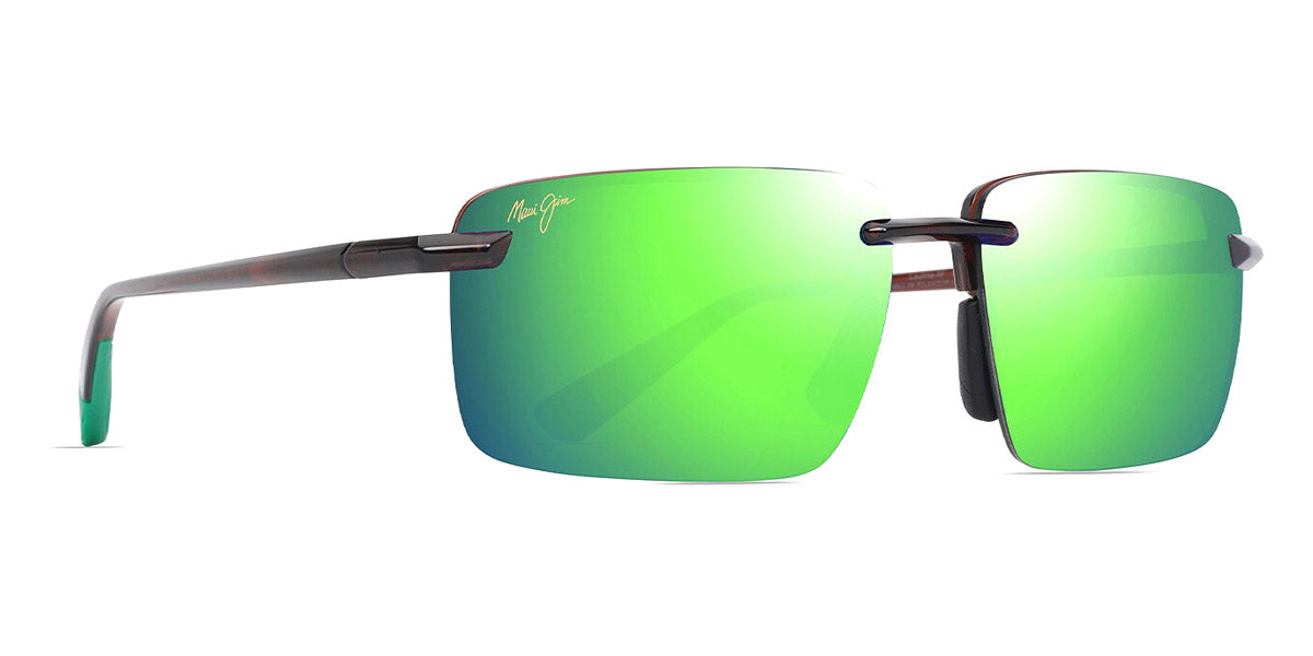 Maui Jim® Laulima Asian Fit MJI MM656-032 61 - Shiny Trans Brown/Mauigreen Sunglasses