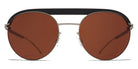 Mykita® ML01 MYK ML01 MH49 Pitch Black/Matte Silver / Leica Amber Solid 53 - MH49 Pitch Black/Matte Silver / Leica Amber Solid Sunglasses