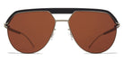 Mykita® ML02 MYK ML02 MH49 Pitch Black/Matte Silver / Leica Amber Solid 57 - MH49 Pitch Black/Matte Silver / Leica Amber Solid Sunglasses