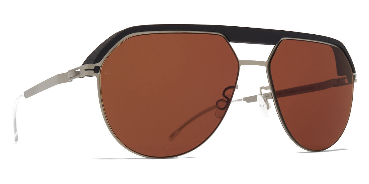 Mykita® ML02 MYK ML02 MH49 Pitch Black/Matte Silver / Leica Amber Solid 57 - MH49 Pitch Black/Matte Silver / Leica Amber Solid Sunglasses