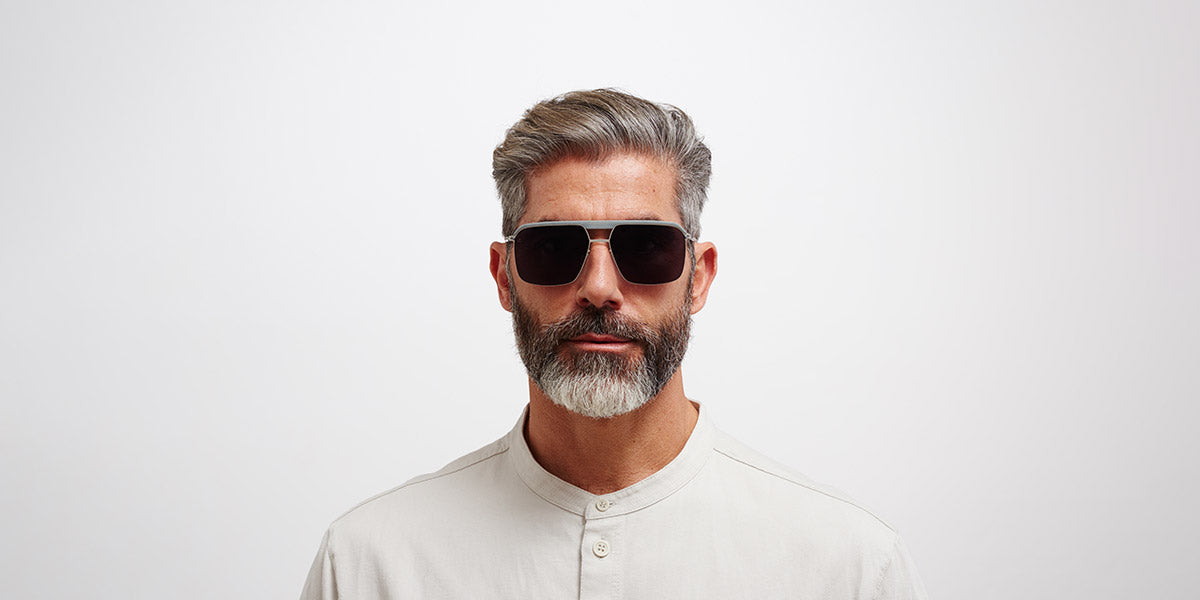 Mykita® ML03 MYK ML03 MH53 Mouse Grey/Shiny Silver / Leica Black Solid 60 - MH53 Mouse Grey/Shiny Silver / Leica Black Solid Sunglasses