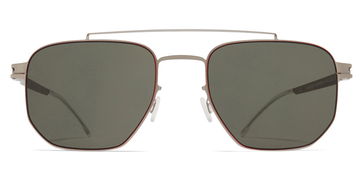 Mykita® ML05 MYK ML05 Matte Silver / Leica G15 Solid + Red Edges 53 - Matte Silver / Leica G15 Solid + Red Edges Sunglasses