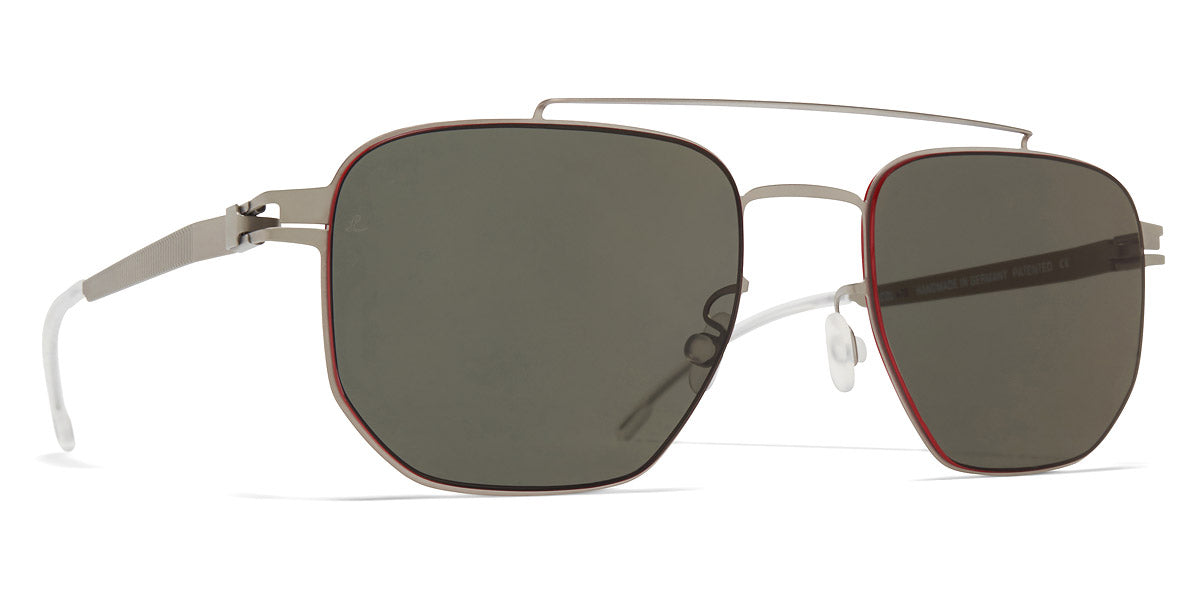 Mykita® ML05 MYK ML05 Matte Silver / Leica G15 Solid + Red Edges 53 - Matte Silver / Leica G15 Solid + Red Edges Sunglasses