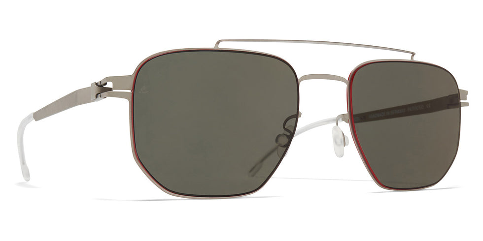 Mykita® ML05 MYK ML05 Matte Silver / Leica G15 Solid + Red Edges 53 - Matte Silver / Leica G15 Solid + Red Edges Sunglasses