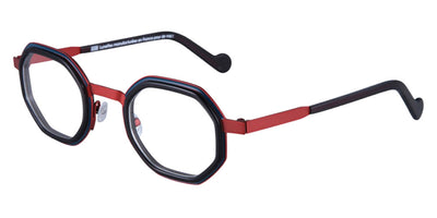 NaoNed® Morgad NAO Morgad 67NO 45 - 67NO Matte Pacific Green Cercles Grooves And Transparent Dark Grey Inserts/Matte Brick Orange Eyeglasses