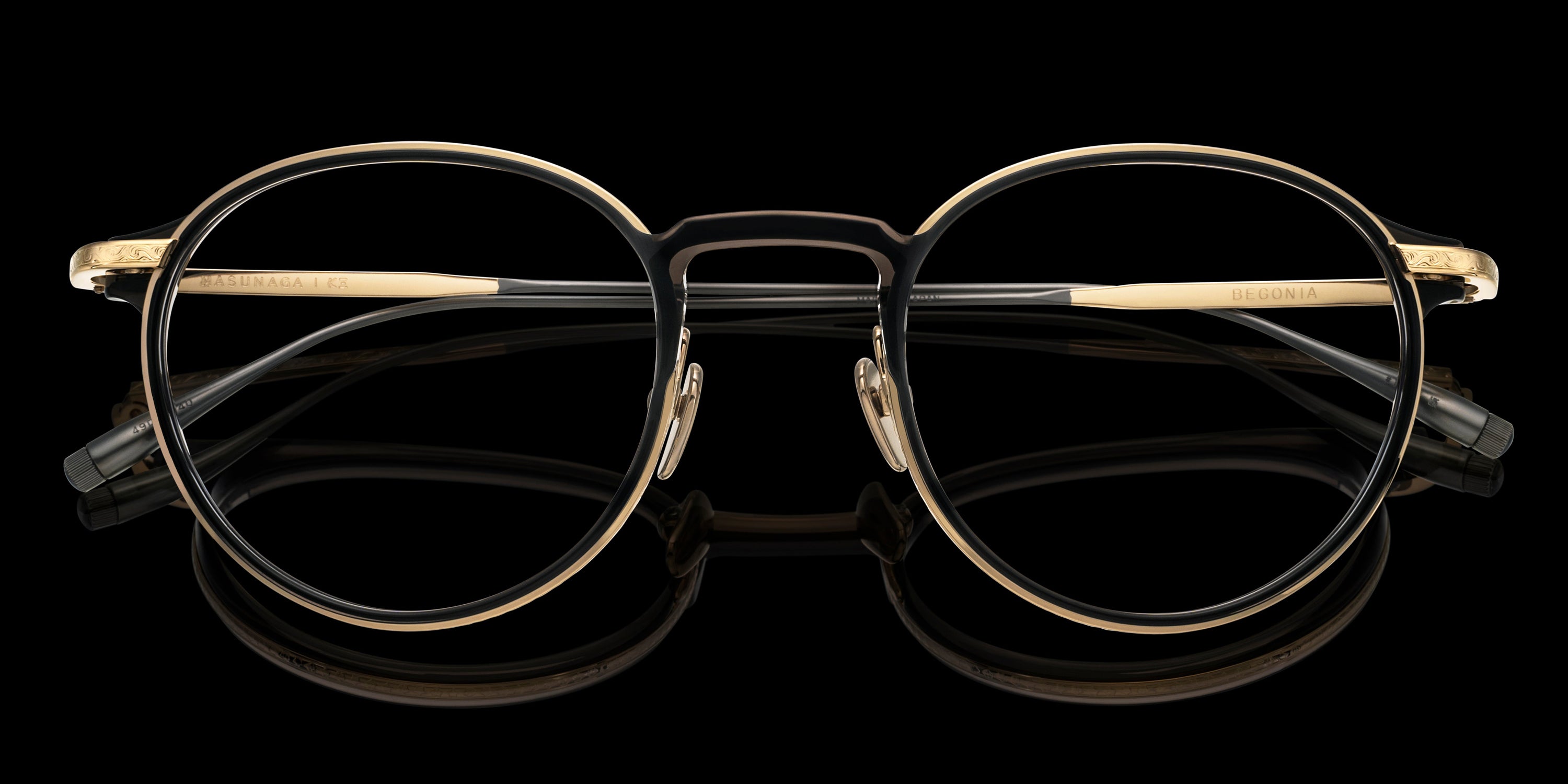 Masunaga® BEGONIA MSNG BEGONIA 19 BK GP 49 Eyeglasses