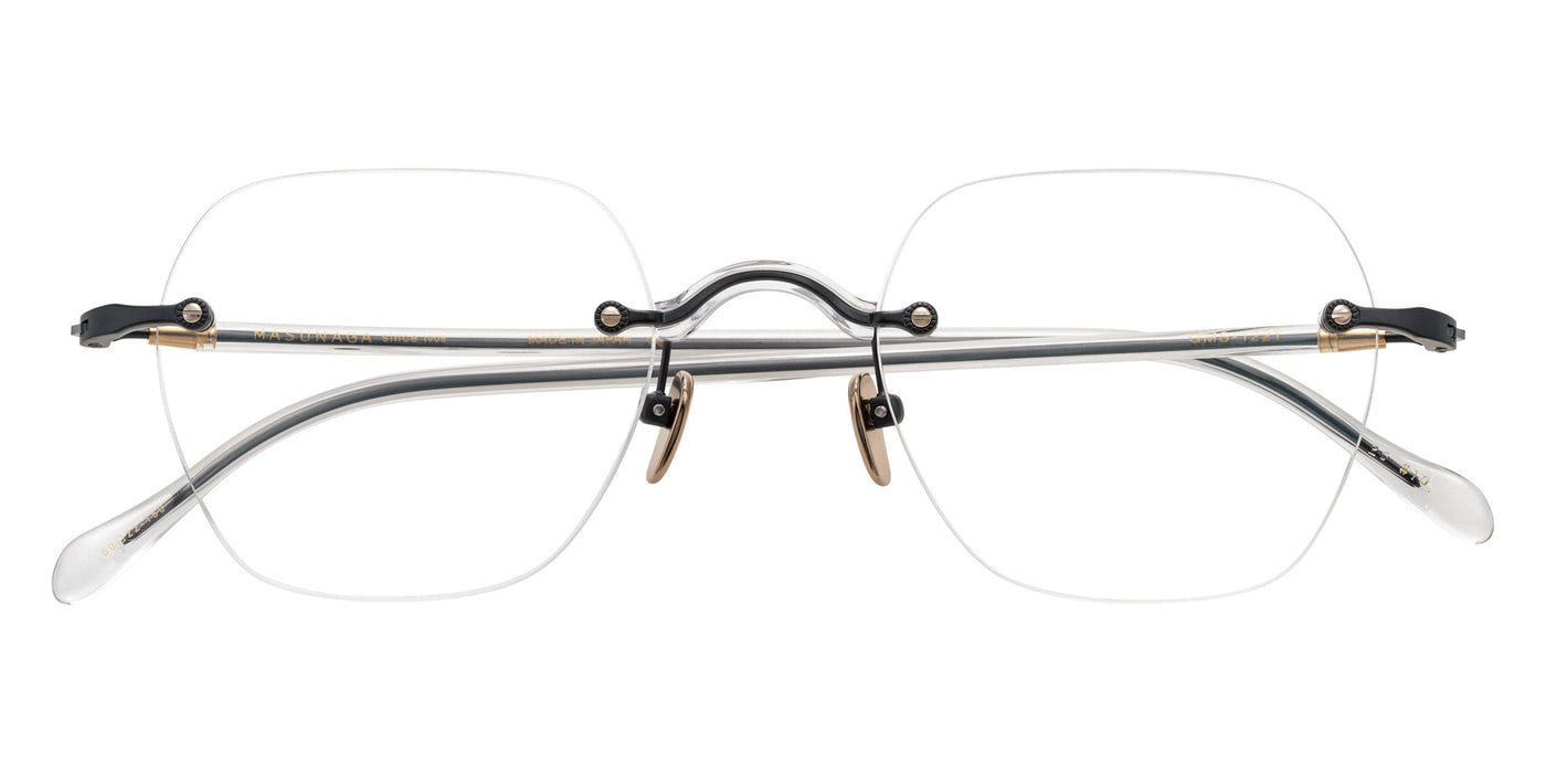 Masunaga® GMS-122T MSNG GMS 122T 10 CRYSTAL BK 50 Eyeglasses