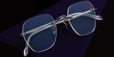 Masunaga® GMS-122T MSNG GMS 122T 10 CRYSTAL BK 50 Eyeglasses